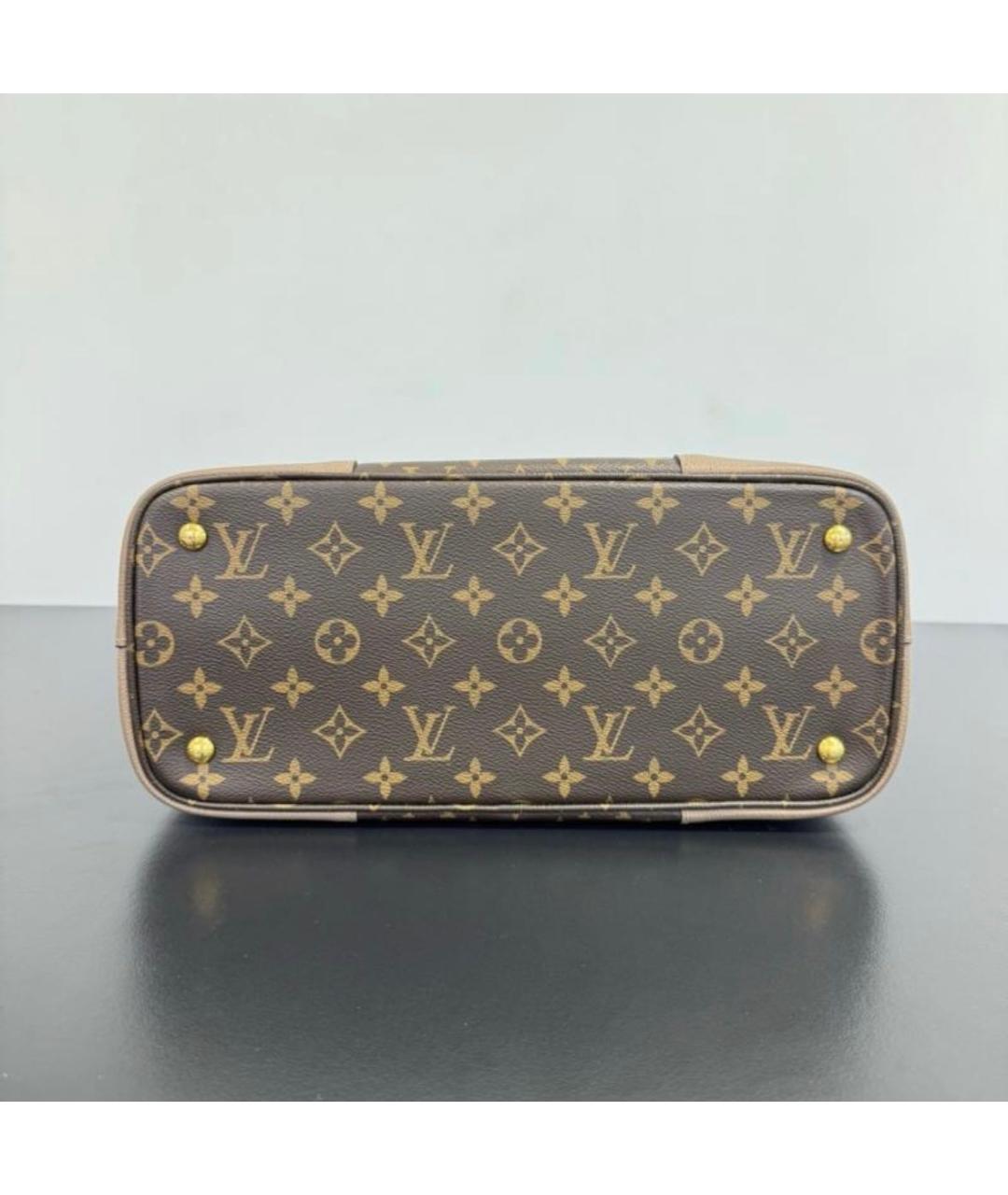 LOUIS VUITTON Коричневая кожаная сумка с короткими ручками, фото 7