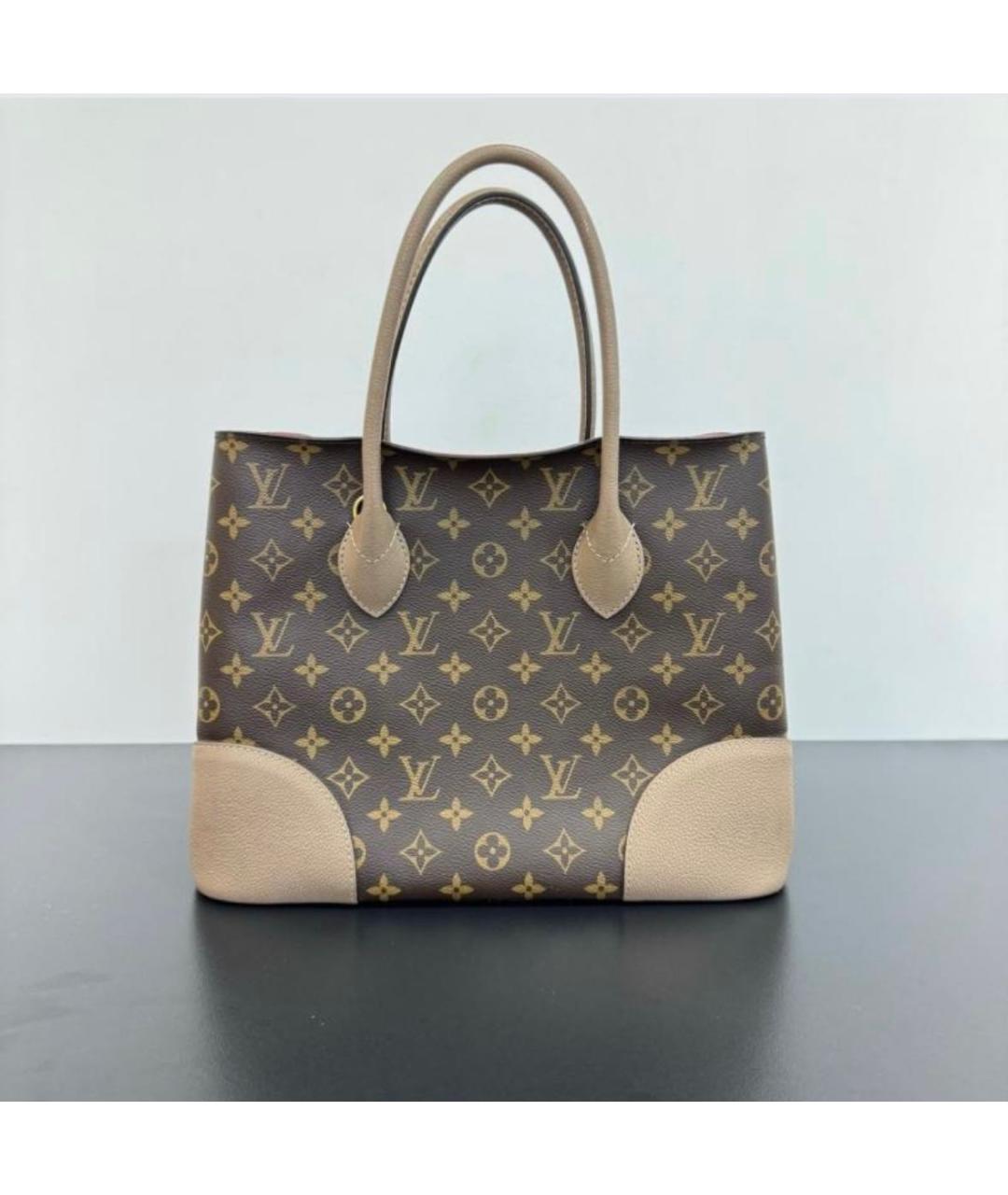 LOUIS VUITTON Коричневая кожаная сумка с короткими ручками, фото 8