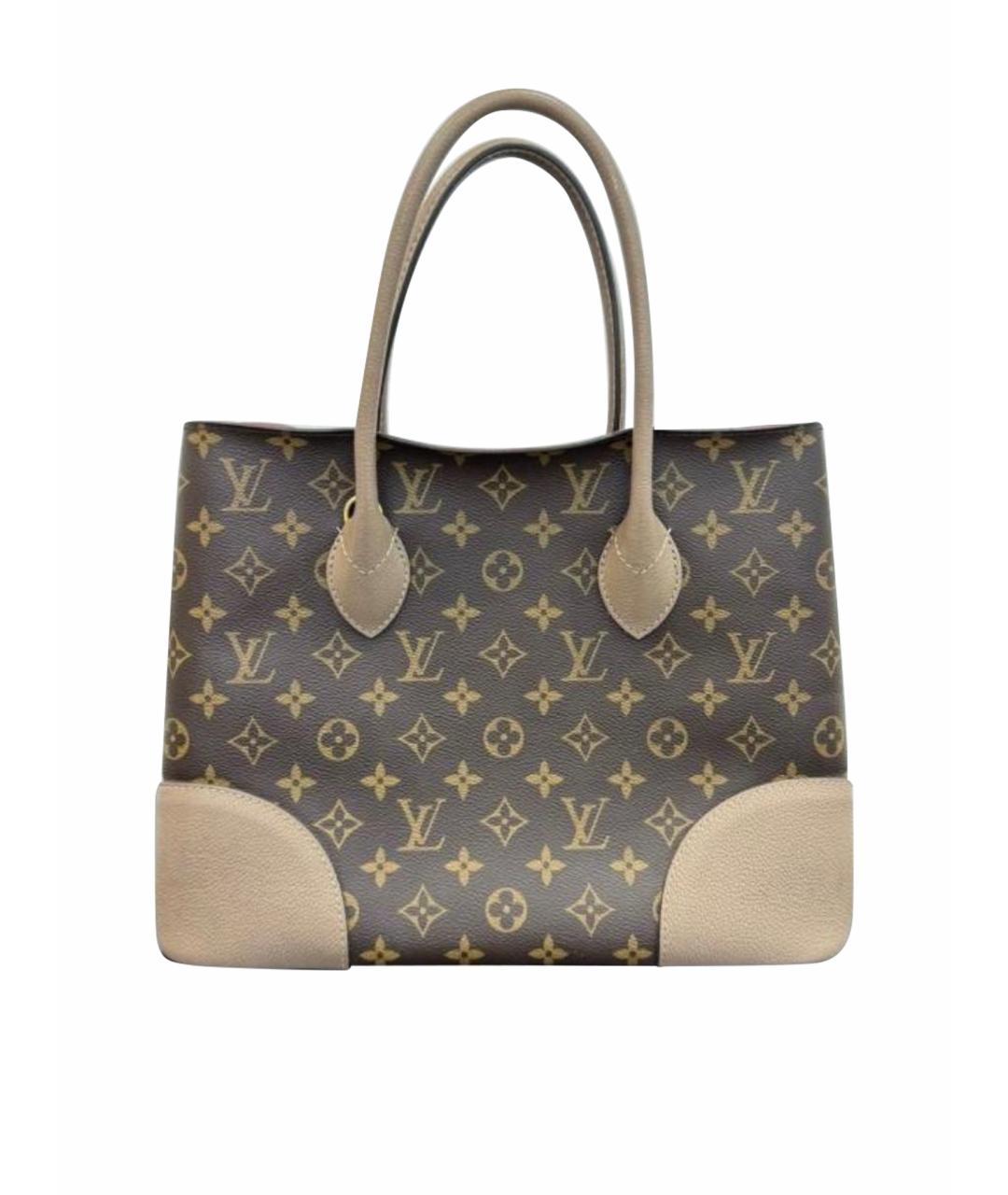 LOUIS VUITTON Коричневая кожаная сумка с короткими ручками, фото 1