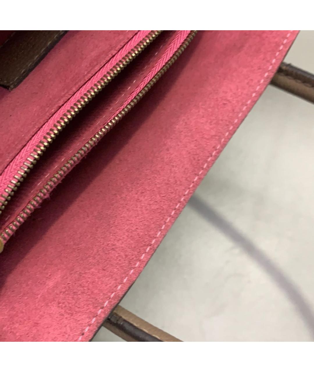 LOUIS VUITTON Коричневая кожаная сумка с короткими ручками, фото 4