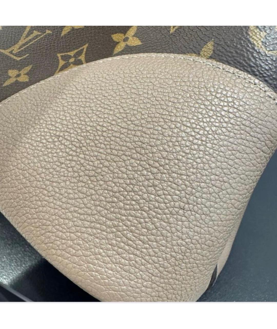 LOUIS VUITTON Коричневая кожаная сумка с короткими ручками, фото 5