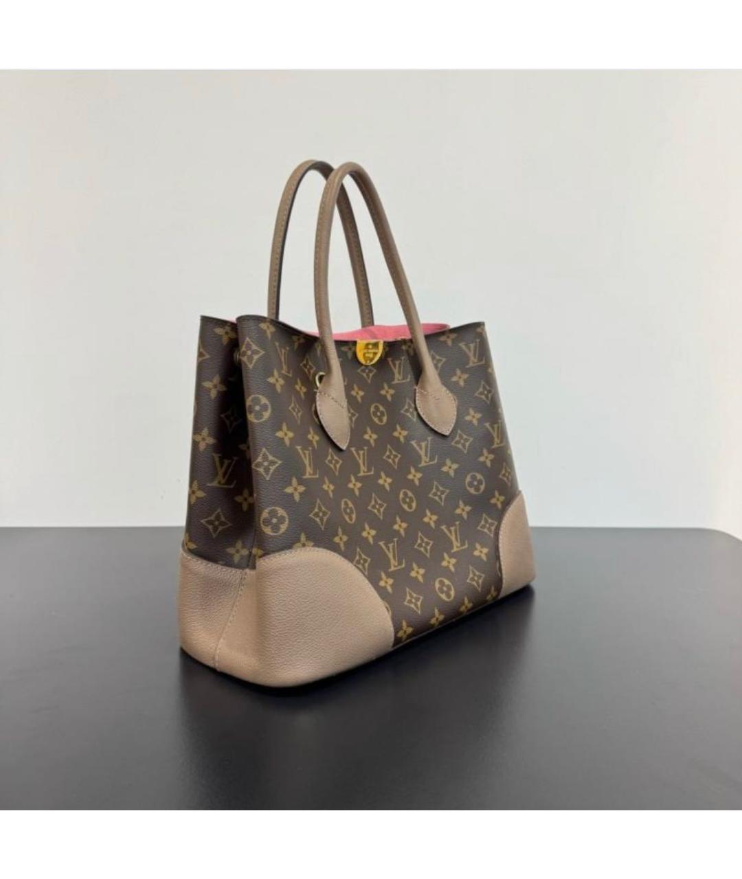 LOUIS VUITTON Коричневая кожаная сумка с короткими ручками, фото 2