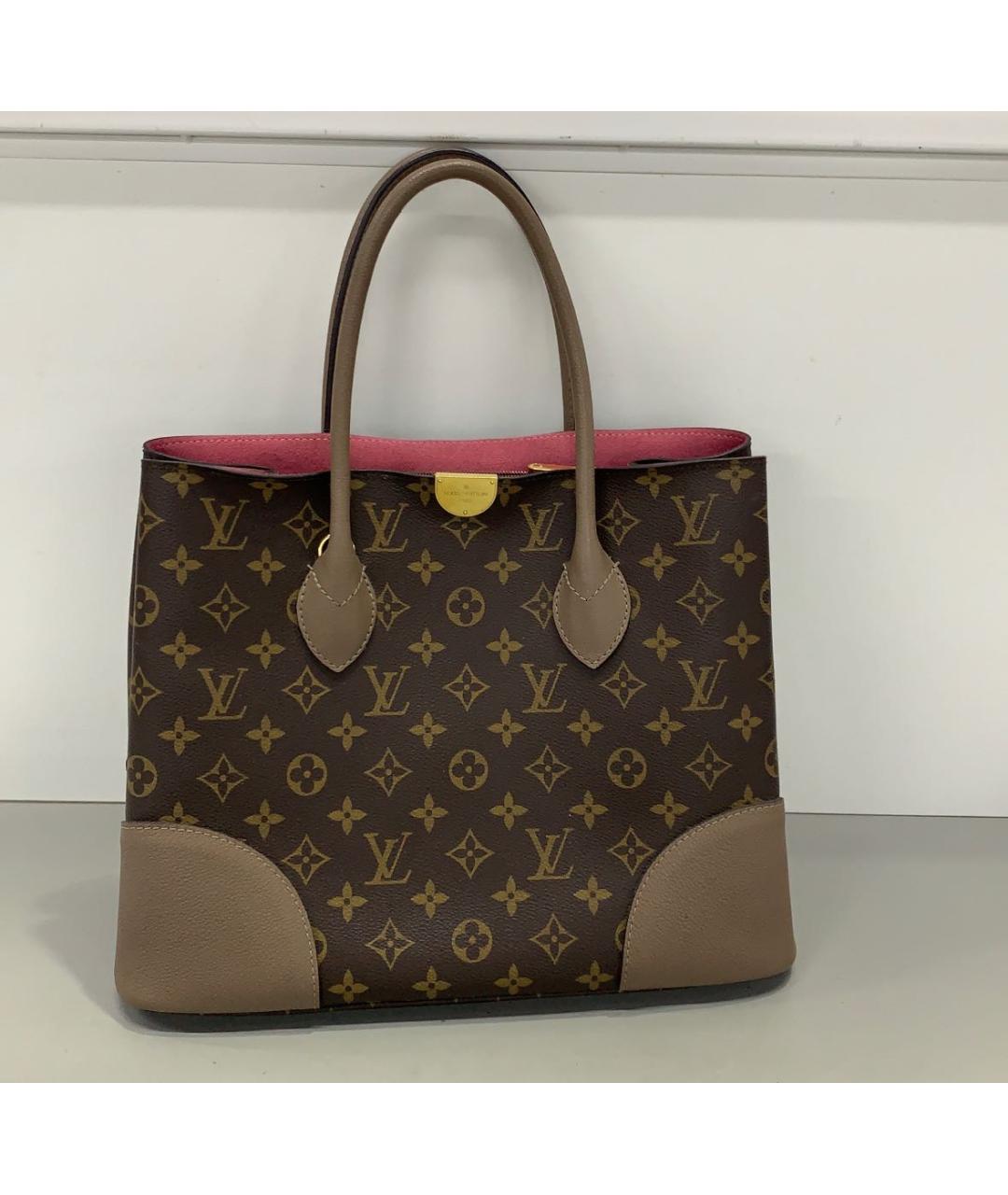 LOUIS VUITTON Коричневая кожаная сумка с короткими ручками, фото 3