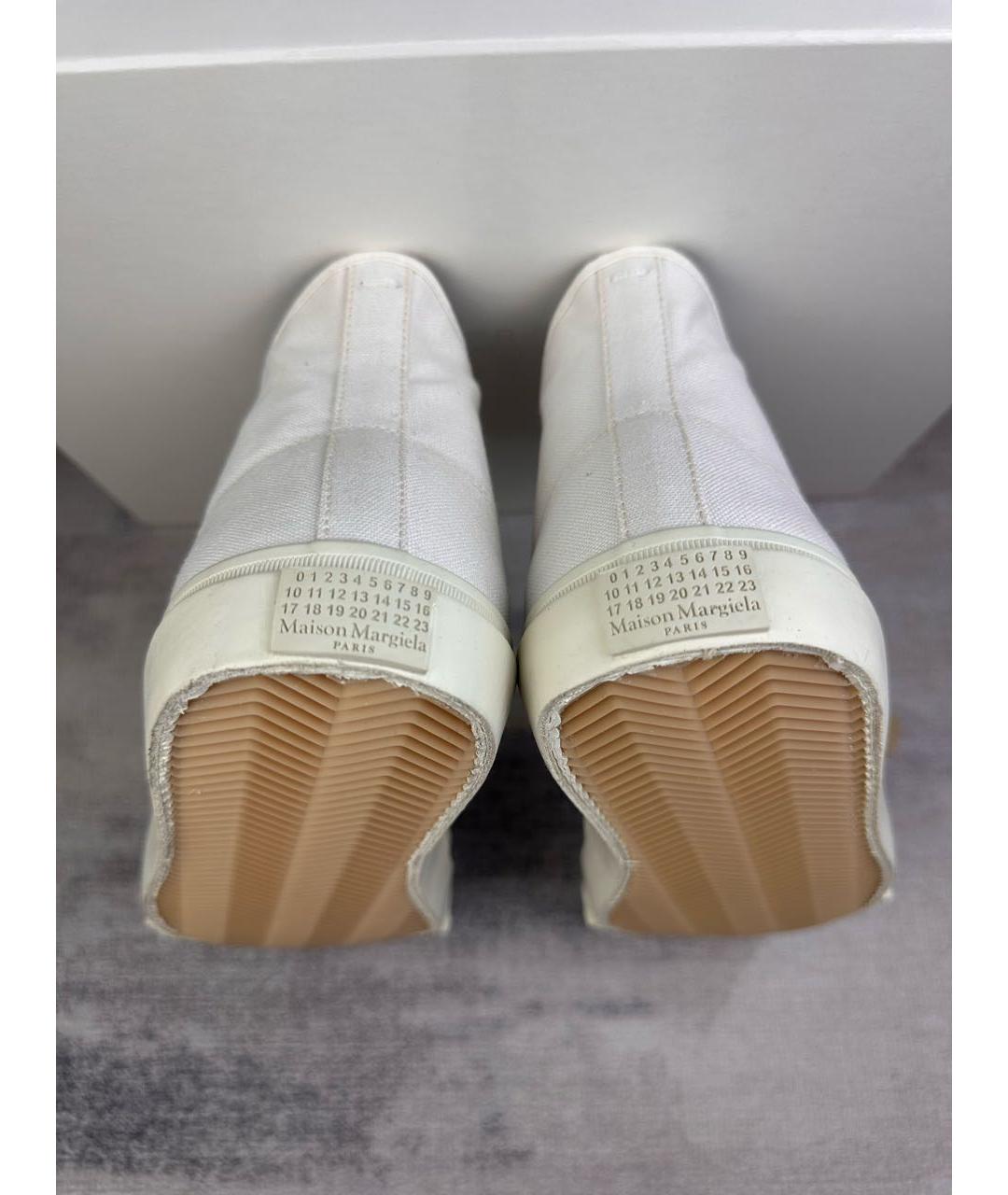 MAISON MARGIELA Бежевые текстильные высокие кроссовки / кеды, фото 4