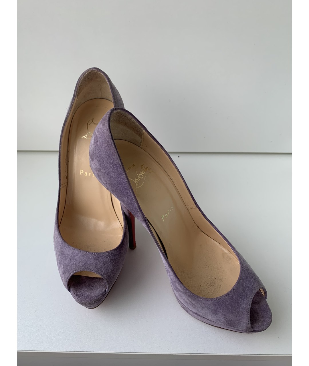 CHRISTIAN LOUBOUTIN Фиолетовые замшевые туфли, фото 2