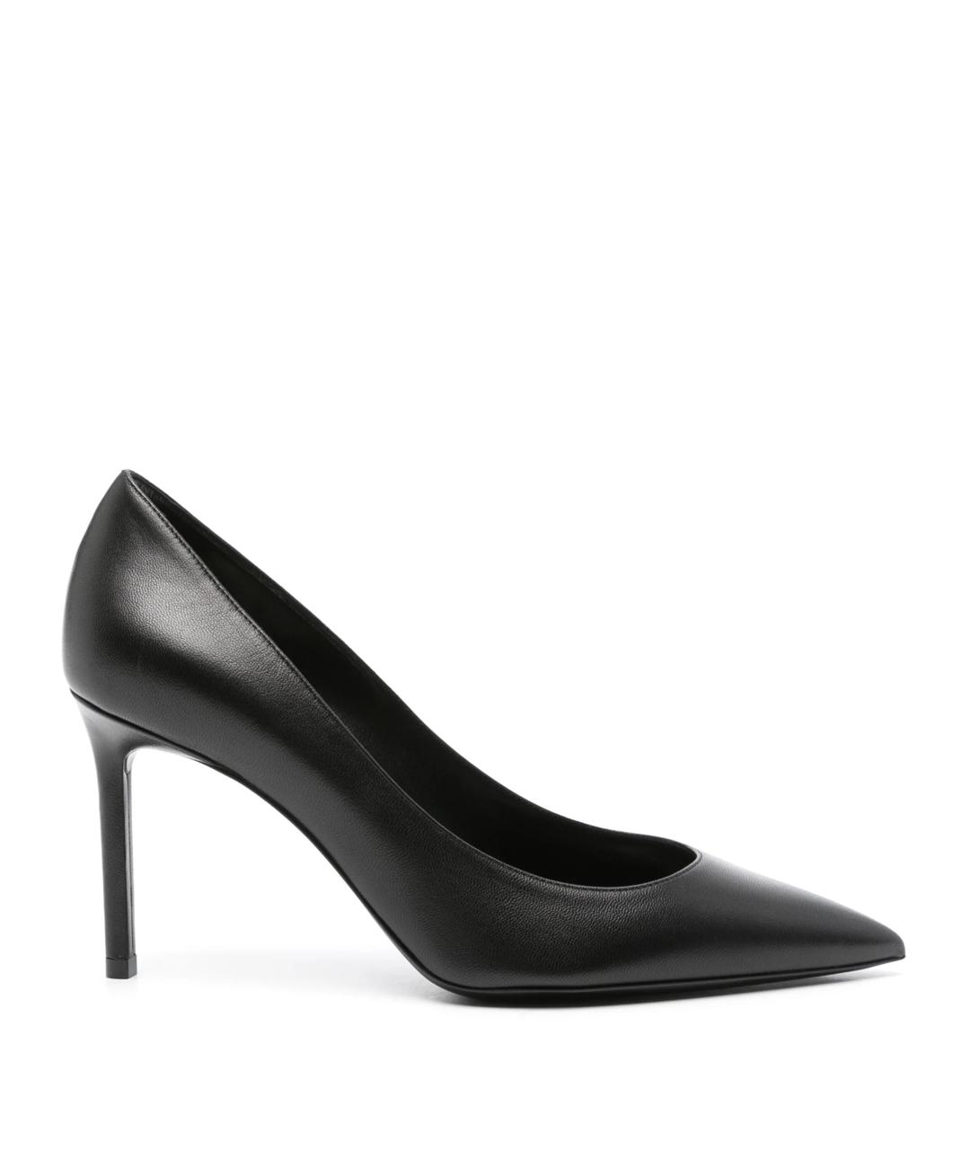 SAINT LAURENT Черные кожаные туфли, фото 1