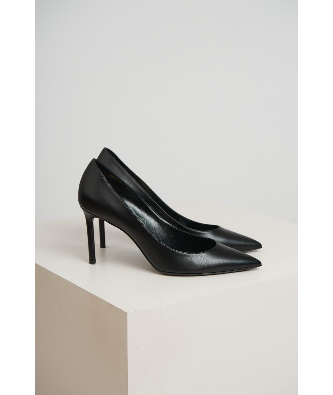 SAINT LAURENT Черные кожаные туфли, фото 2