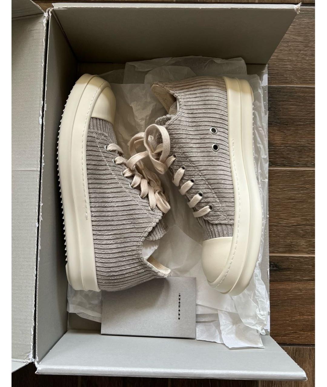 RICK OWENS DRKSHDW Серые текстильные кроссовки, фото 3