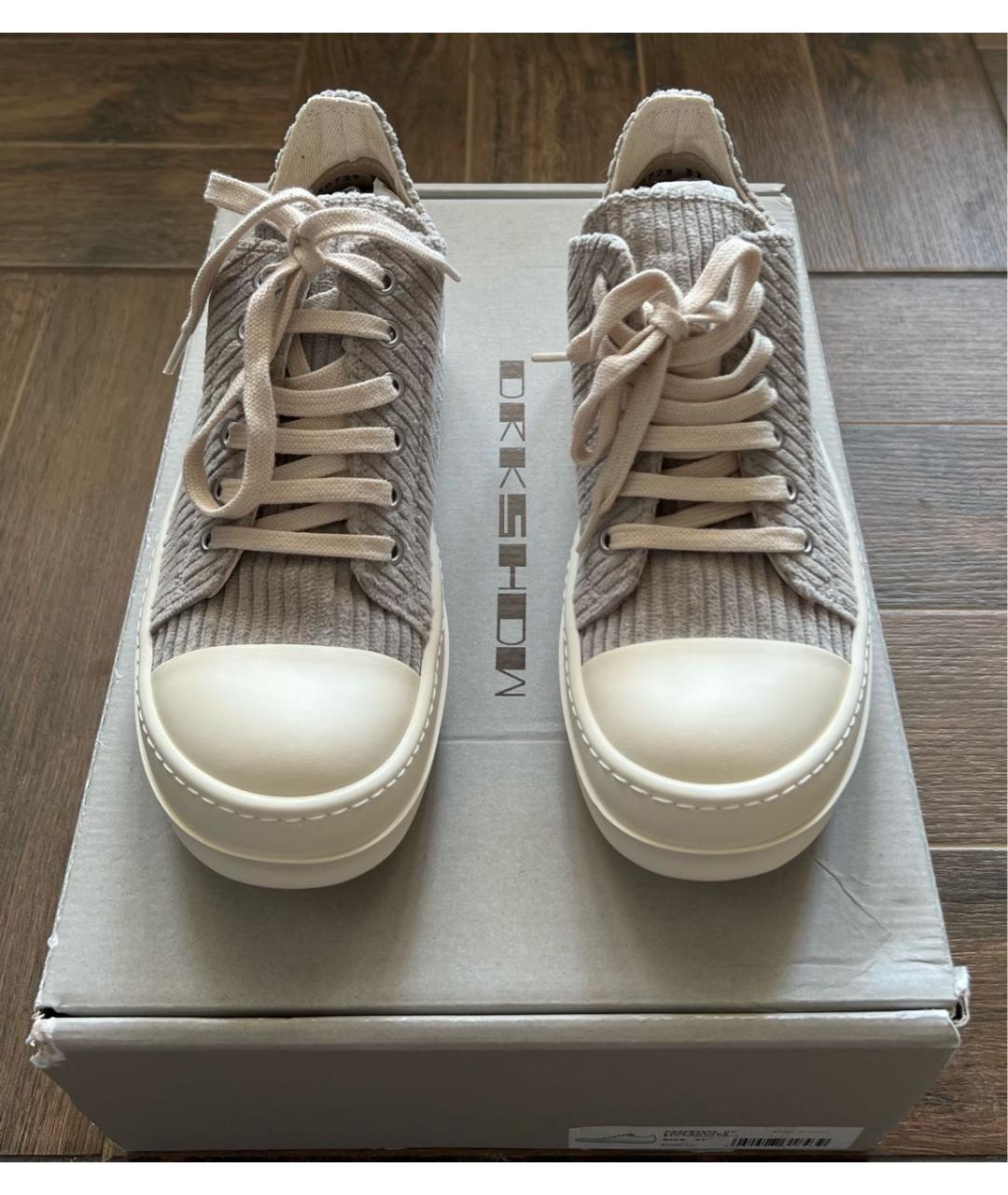 RICK OWENS DRKSHDW Серые текстильные кроссовки, фото 2
