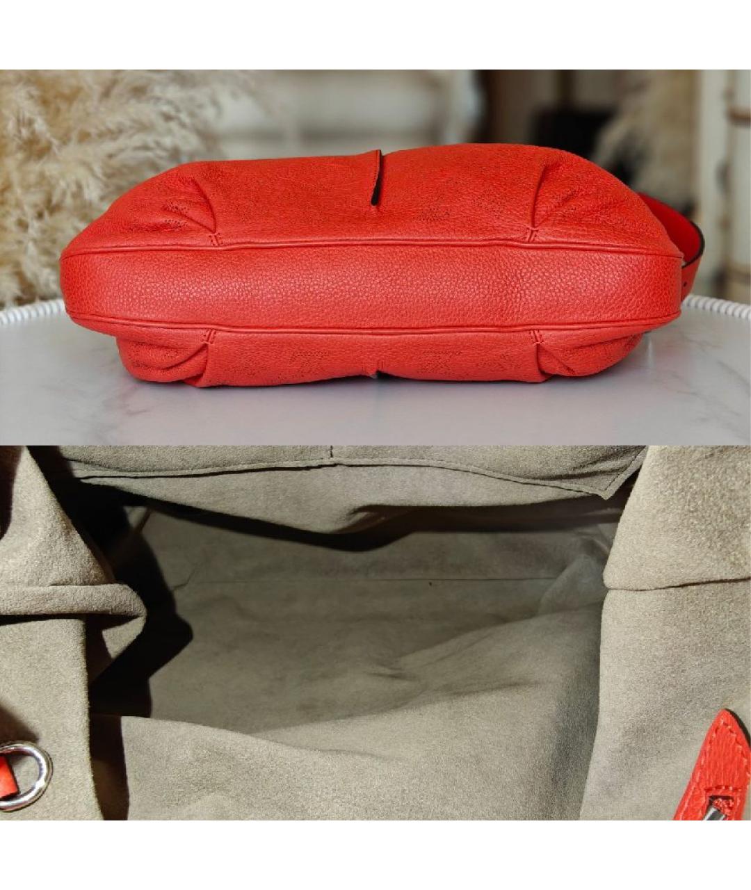 LOUIS VUITTON Красная кожаная сумка с короткими ручками, фото 7