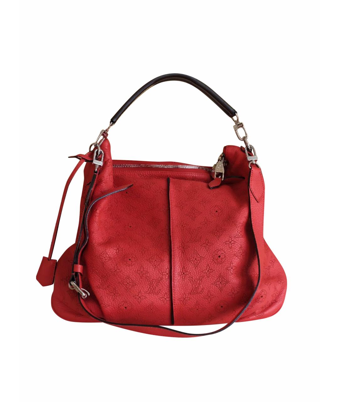 LOUIS VUITTON Красная кожаная сумка с короткими ручками, фото 1