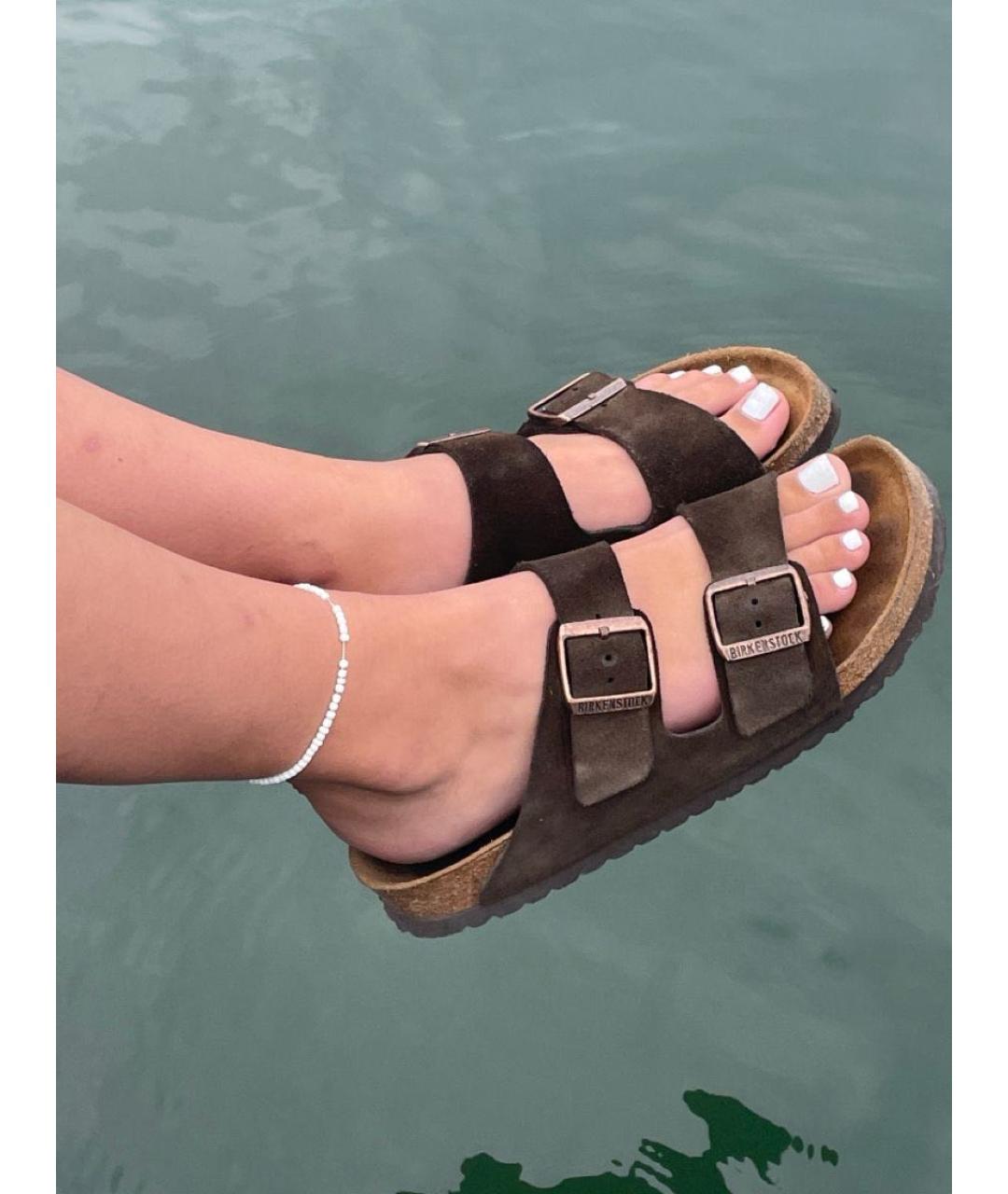 BIRKENSTOCK Коричневые замшевые сандалии, фото 4