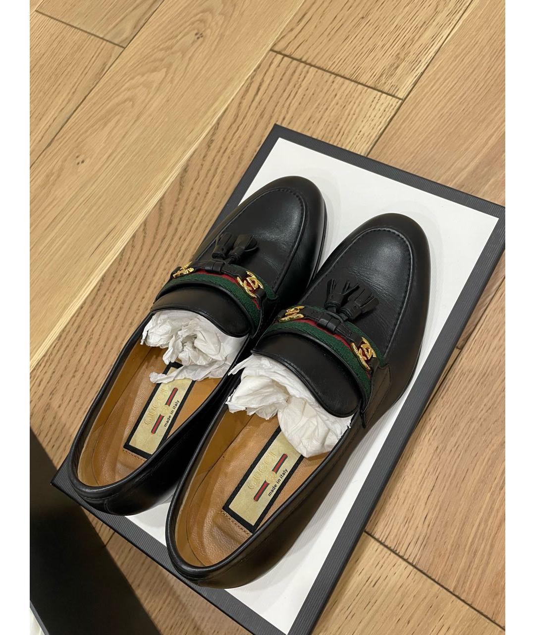 GUCCI Черные кожаные лоферы, фото 3