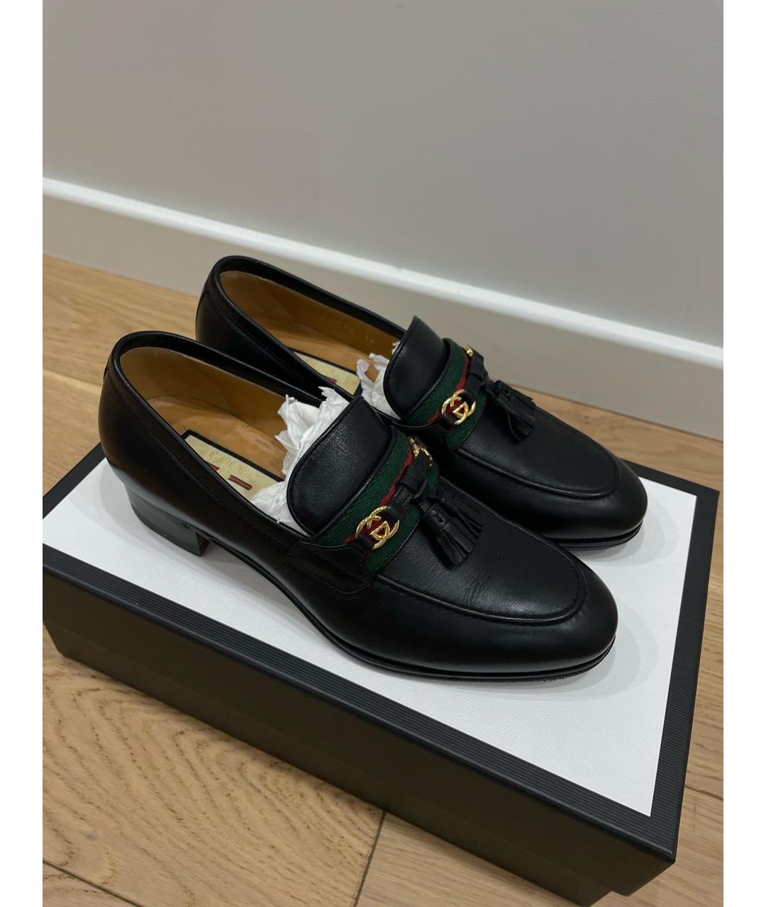 GUCCI Черные кожаные лоферы, фото 2