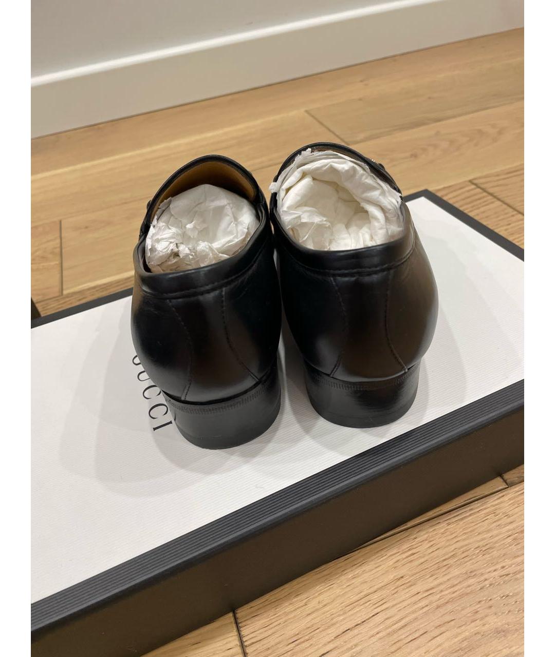 GUCCI Черные кожаные лоферы, фото 4
