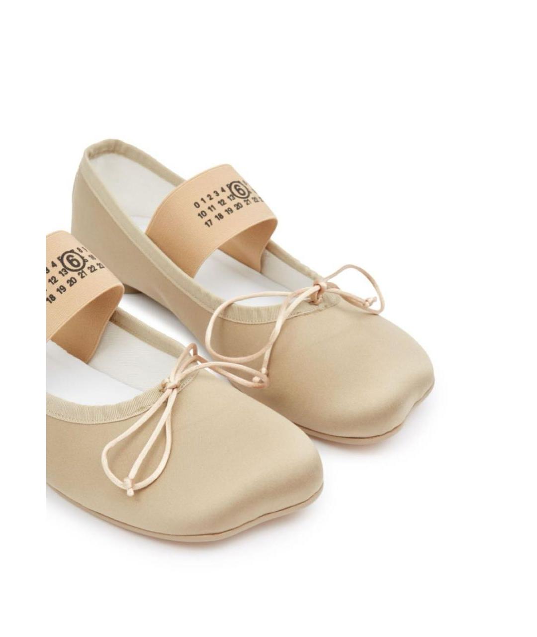 MM6 MAISON MARGIELA Бежевые текстильные балетки, фото 2