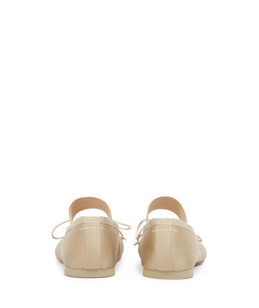 MM6 MAISON MARGIELA Бежевые текстильные балетки, фото 4