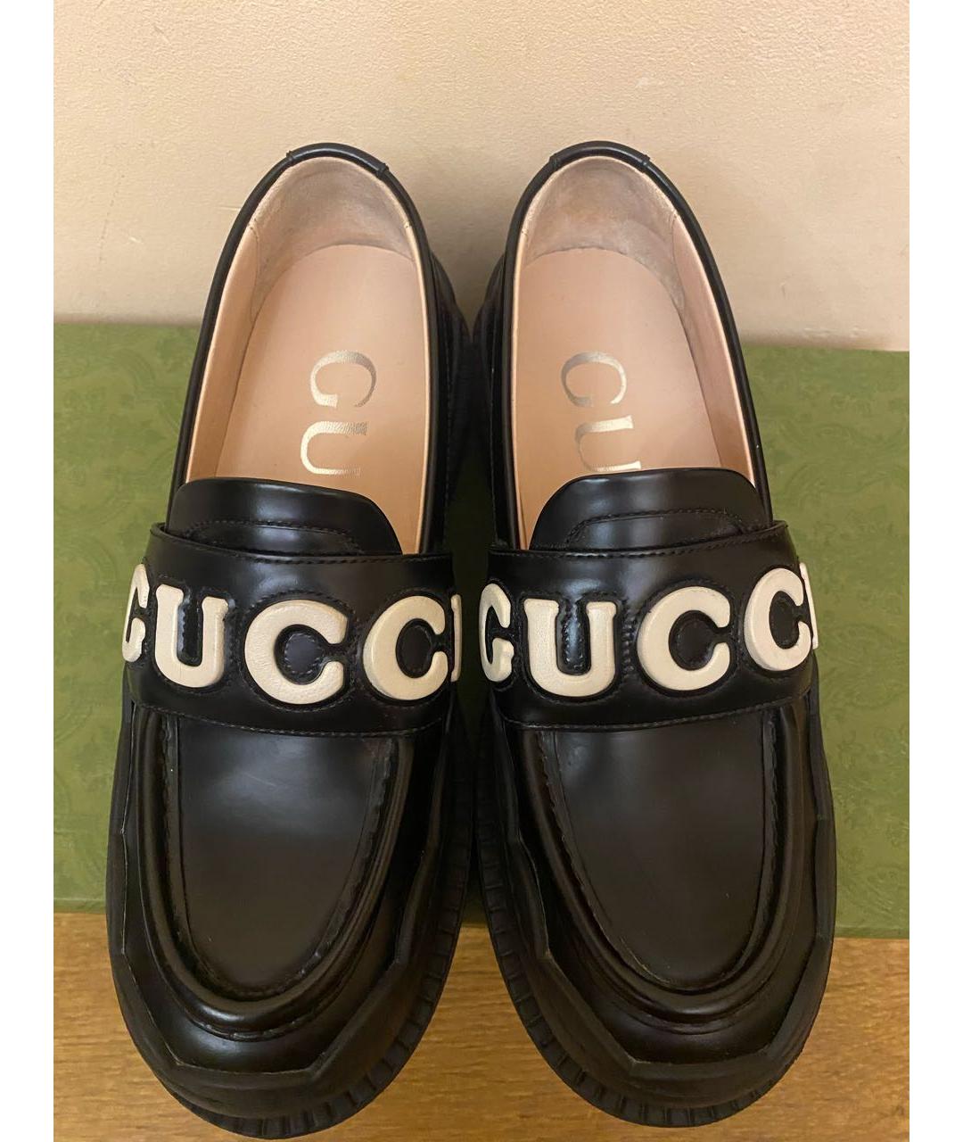 GUCCI Черные кожаные лоферы, фото 2