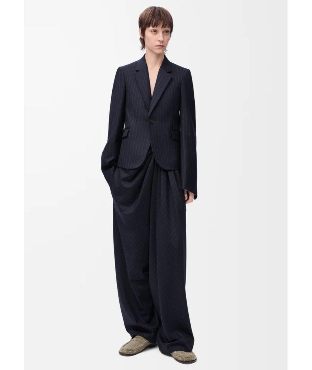 LOEWE Темно-синие шерстяные брюки широкие, фото 2
