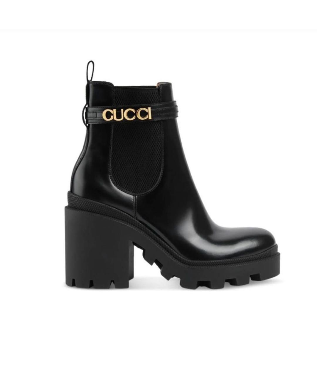 GUCCI Черные кожаные ботинки, фото 7