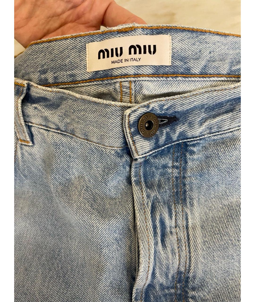 MIU MIU Голубые прямые джинсы, фото 7
