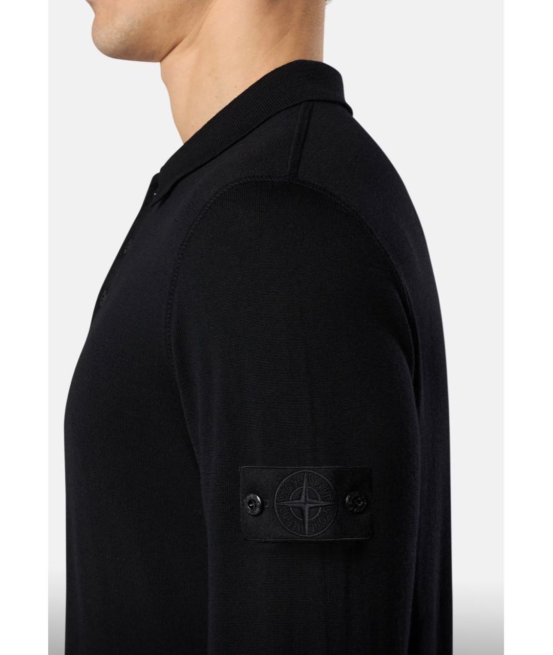 STONE ISLAND Черный шерстяной джемпер / свитер, фото 3
