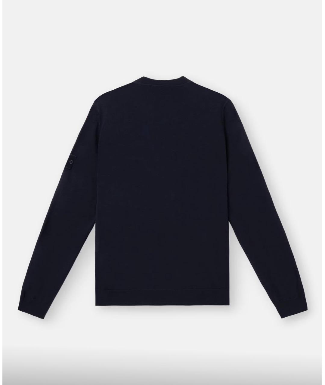 STONE ISLAND Темно-синий шерстяной джемпер / свитер, фото 2
