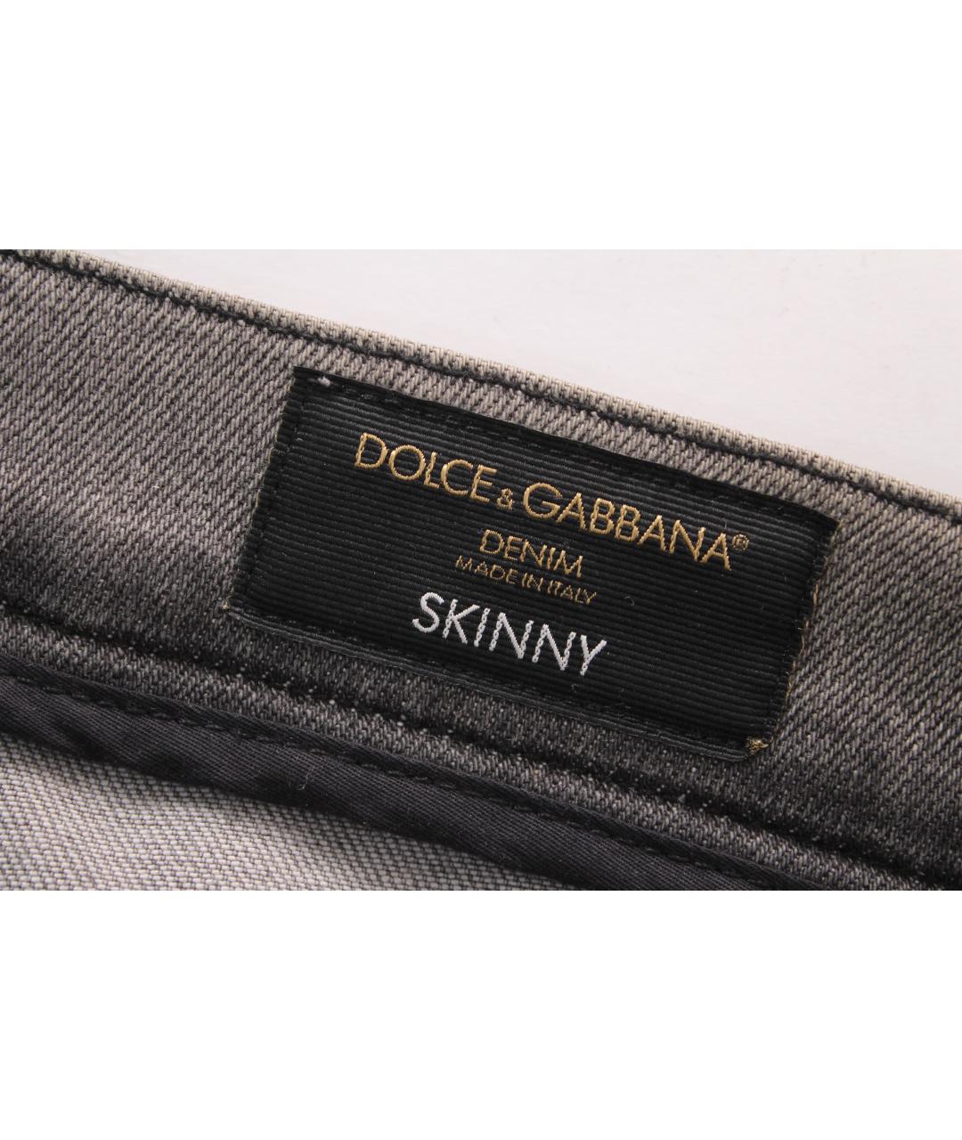 DOLCE&GABBANA Серые хлопко-эластановые джинсы скинни, фото 8
