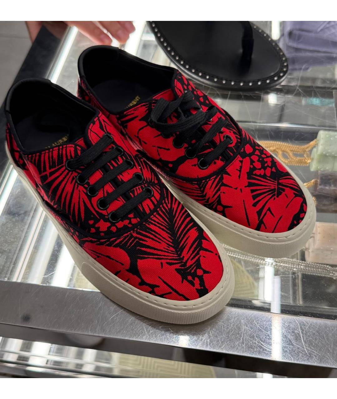 SAINT LAURENT Красные кеды, фото 3