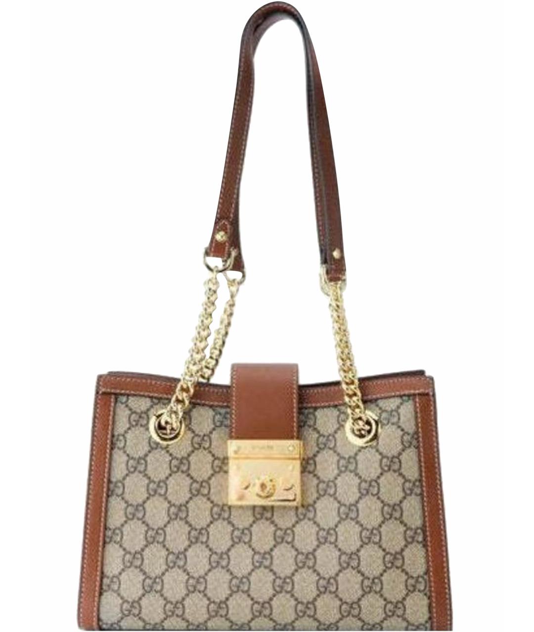 GUCCI Коричневая сумка с короткими ручками, фото 1