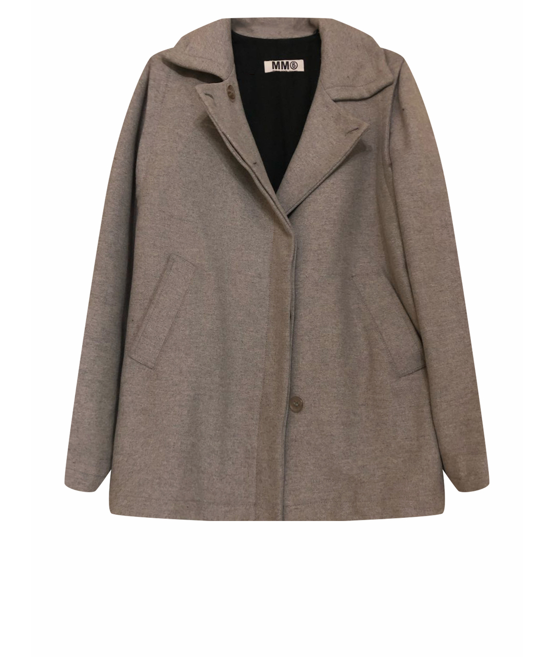 MM6 MAISON MARGIELA Серое шерстяное пальто, фото 1