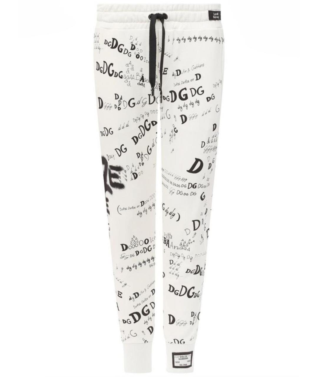 DOLCE&GABBANA Белые хлопковые повседневные брюки, фото 1