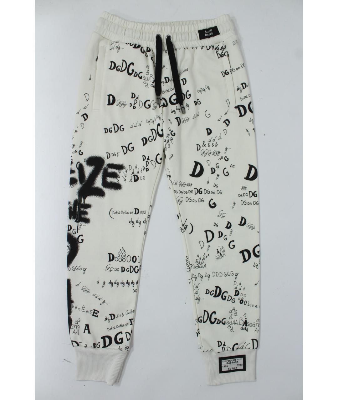 DOLCE&GABBANA Белые хлопковые повседневные брюки, фото 3
