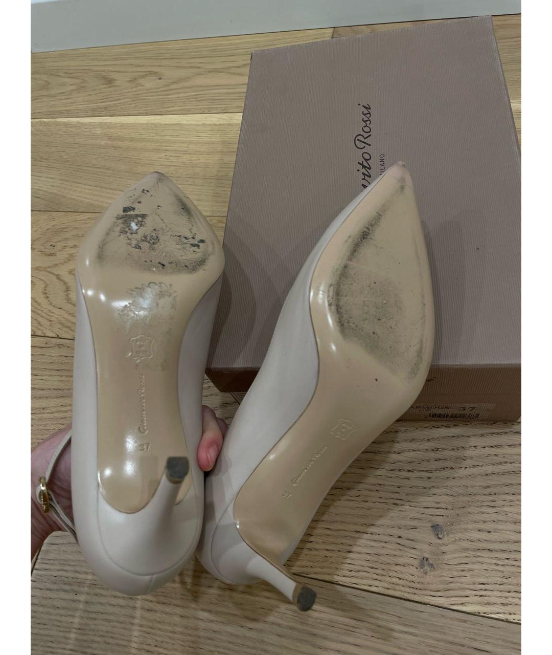 GIANVITO ROSSI Бежевые кожаные туфли, фото 5
