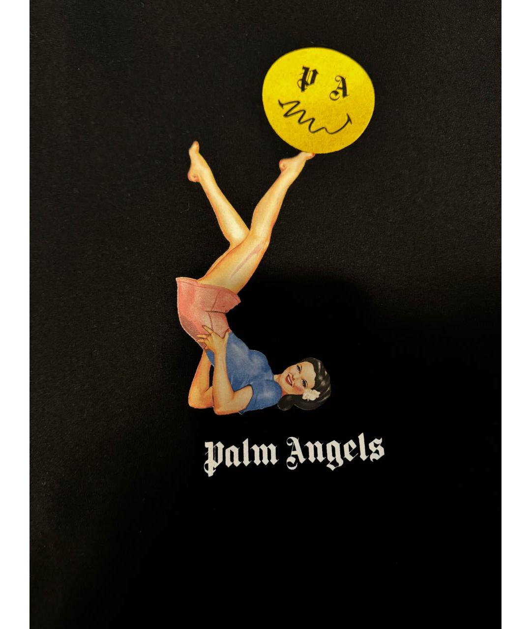 PALM ANGELS Черная хлопковая футболка, фото 3