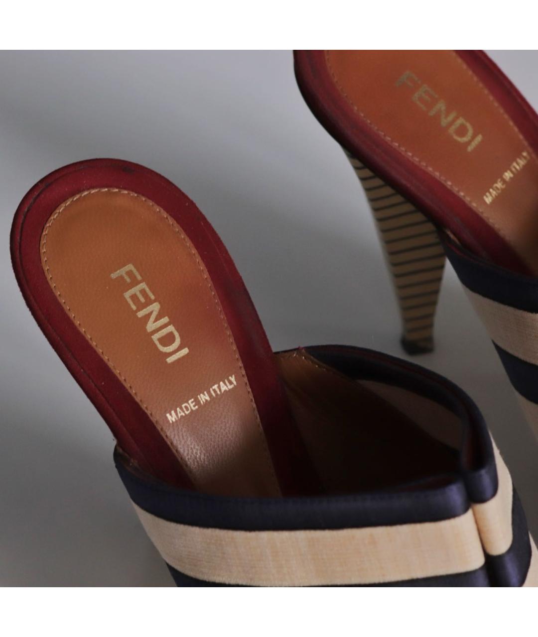 FENDI Мульти текстильные мюли, фото 4