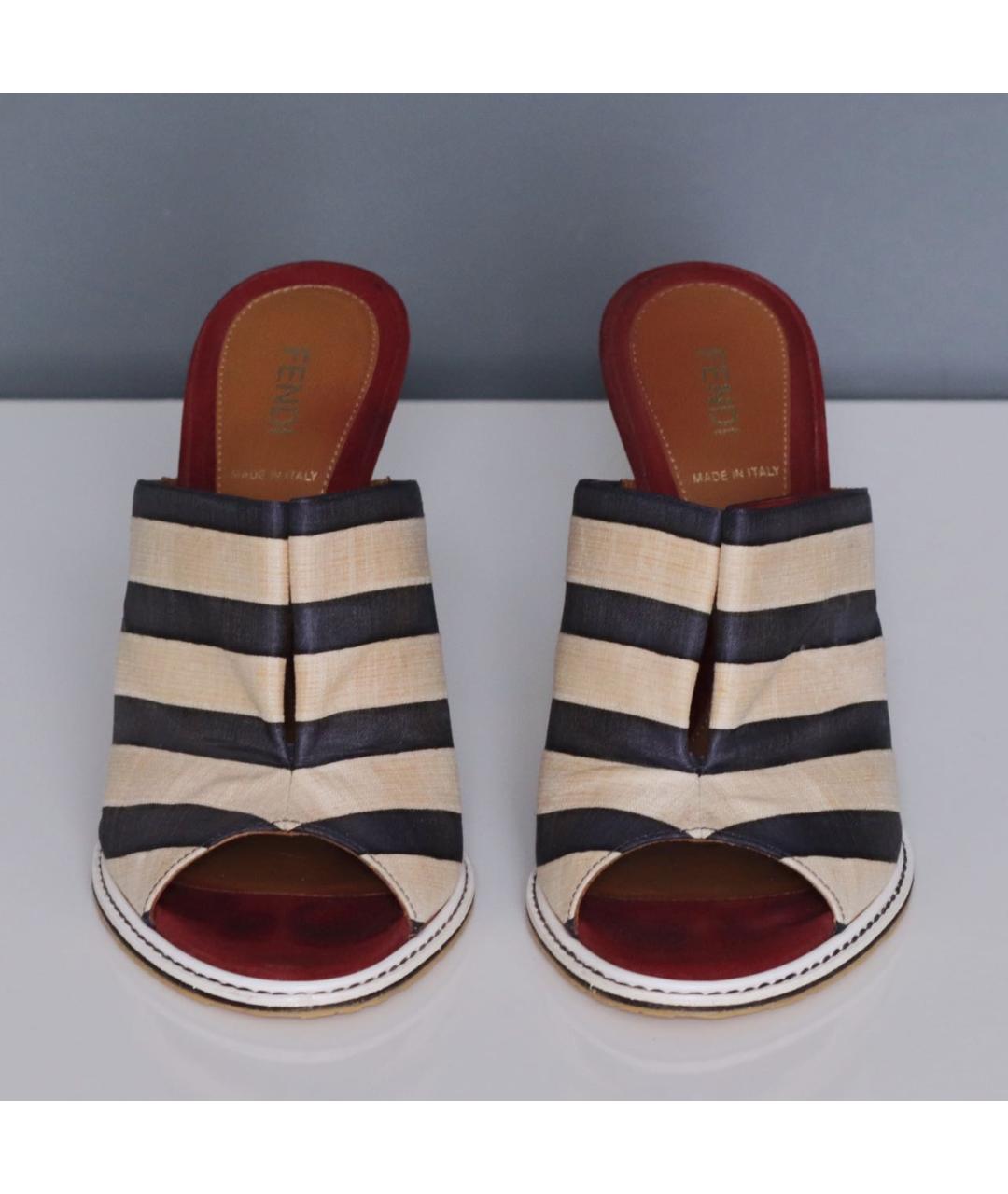 FENDI Мульти текстильные мюли, фото 2