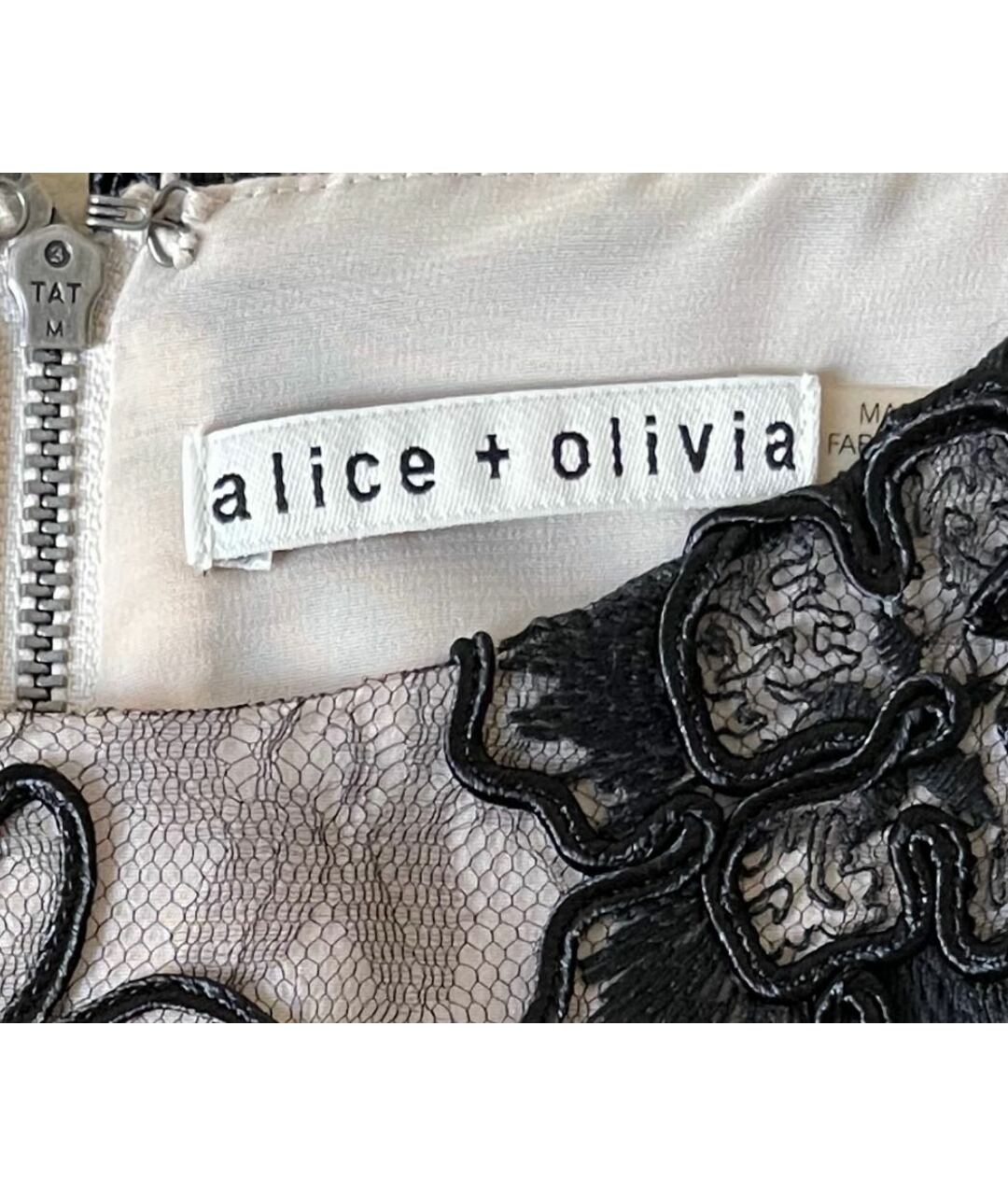 ALICE+OLIVIA Черное кружевное коктейльное платье, фото 5