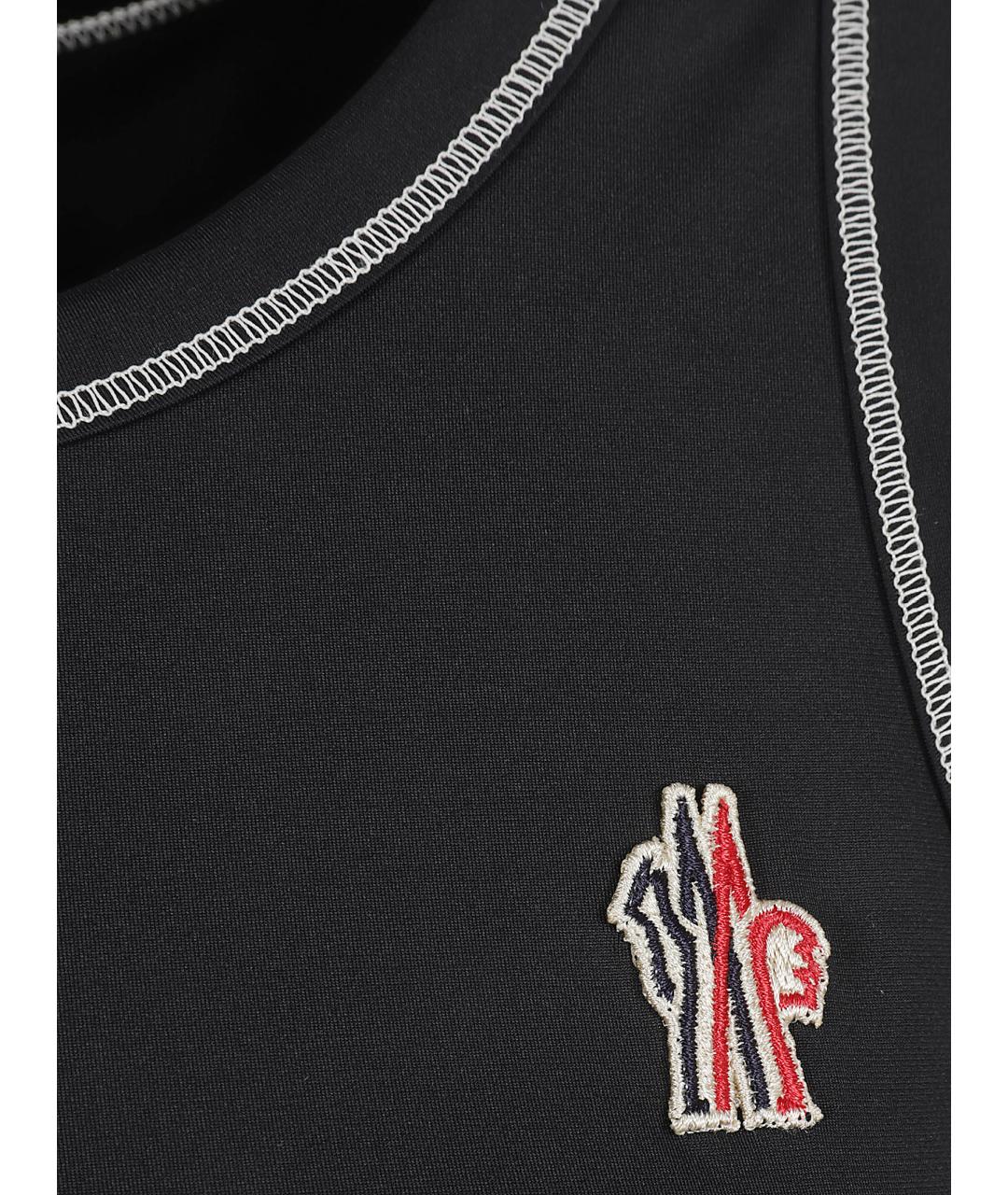 MONCLER GRENOBLE Черная синтетическая майка, фото 3
