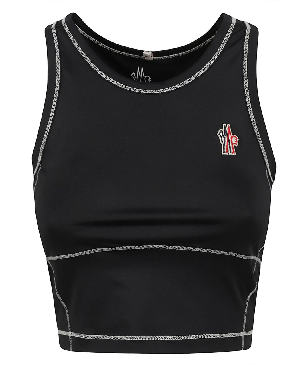 MONCLER GRENOBLE Черная синтетическая майка, фото 1
