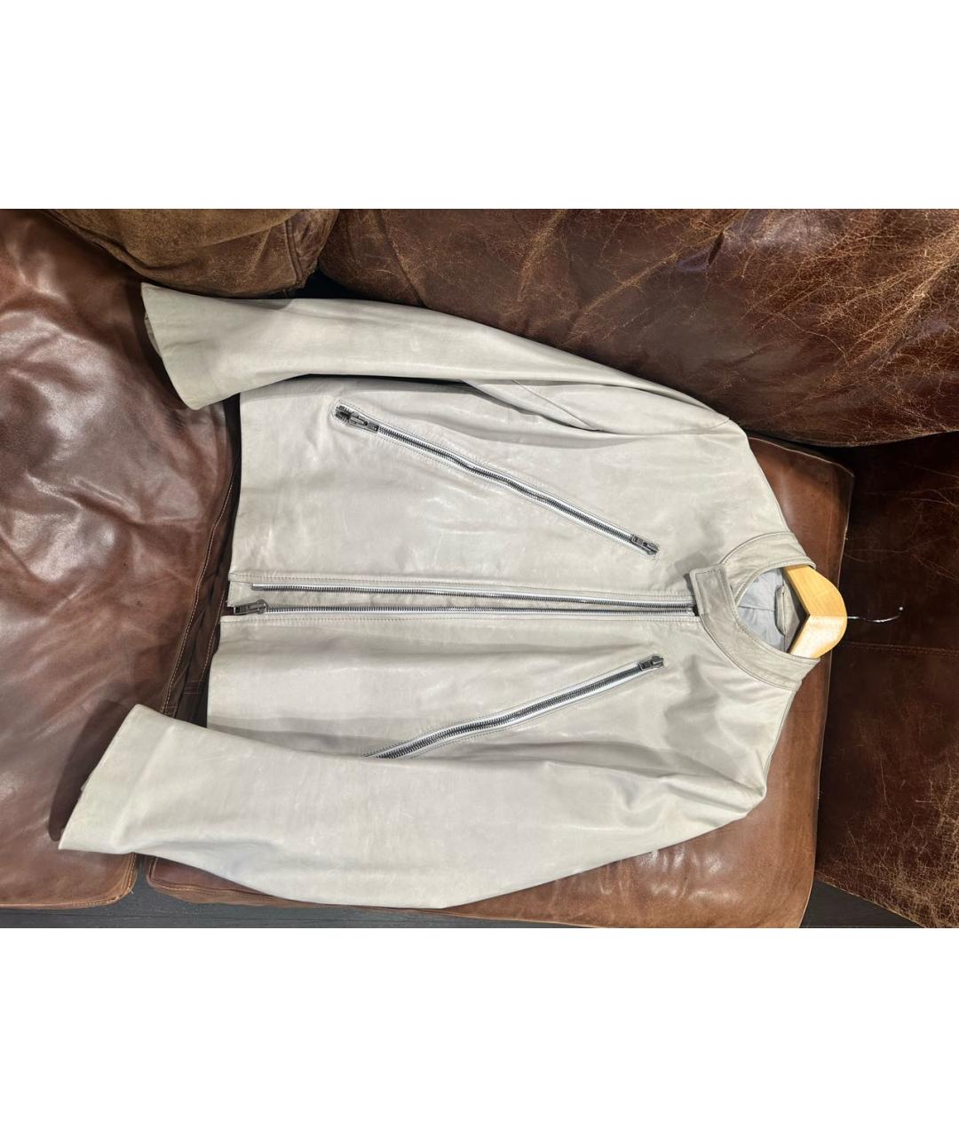 MAISON MARGIELA Бежевая кожаная куртка, фото 8