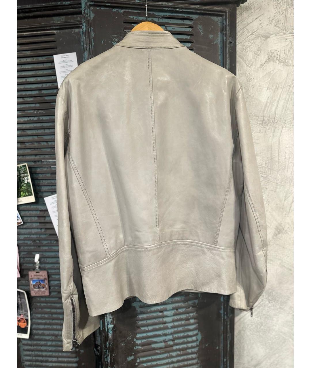 MAISON MARGIELA Бежевая кожаная куртка, фото 3