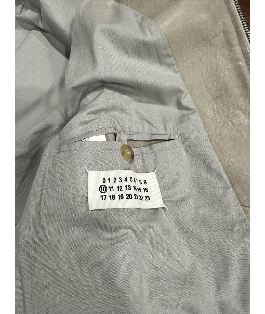 MAISON MARGIELA Бежевая кожаная куртка, фото 6