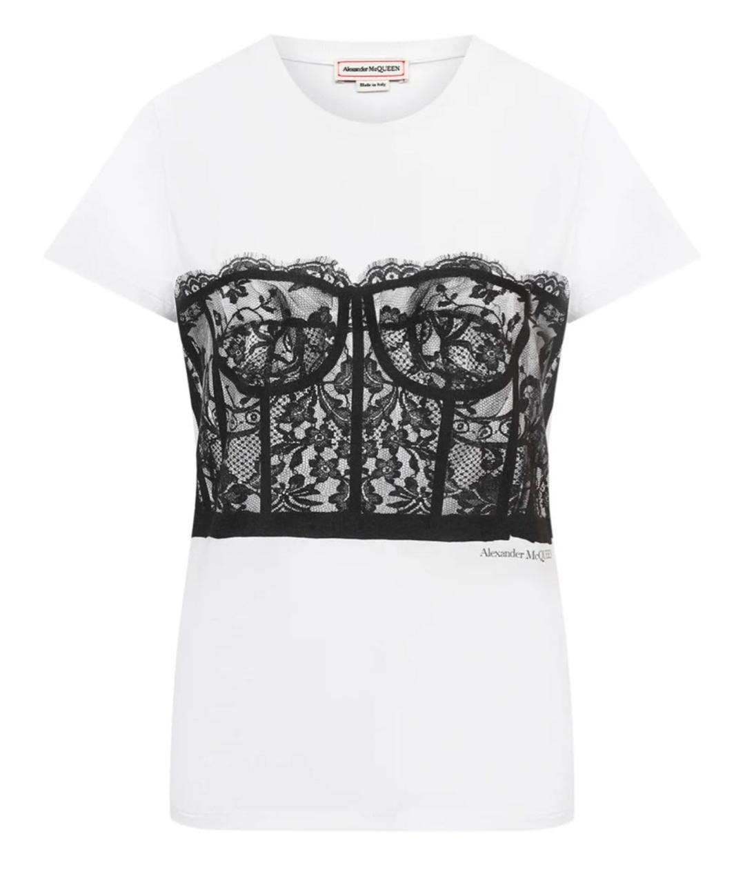 ALEXANDER MCQUEEN Белая хлопковая футболка, фото 1