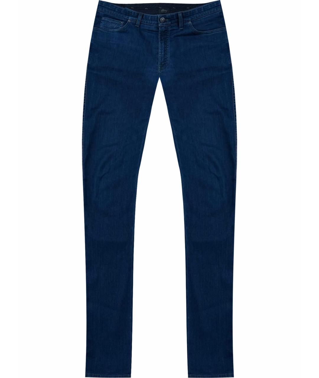 BRIONI Синие хлопко-эластановые прямые джинсы, фото 1