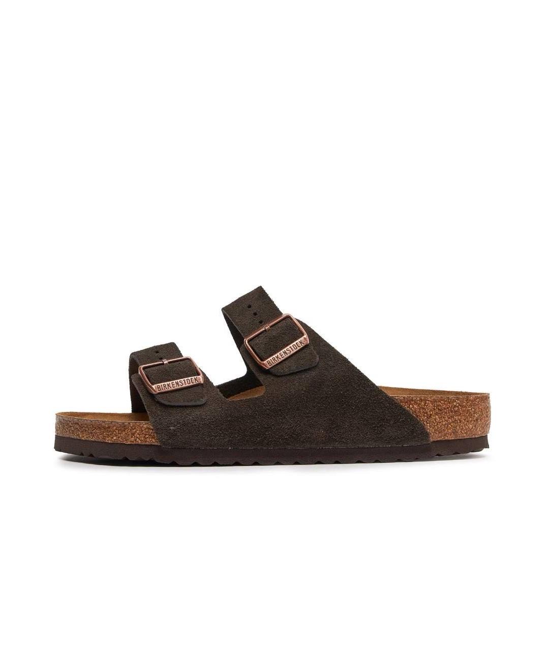 BIRKENSTOCK Коричневые замшевые шлепанцы, фото 4