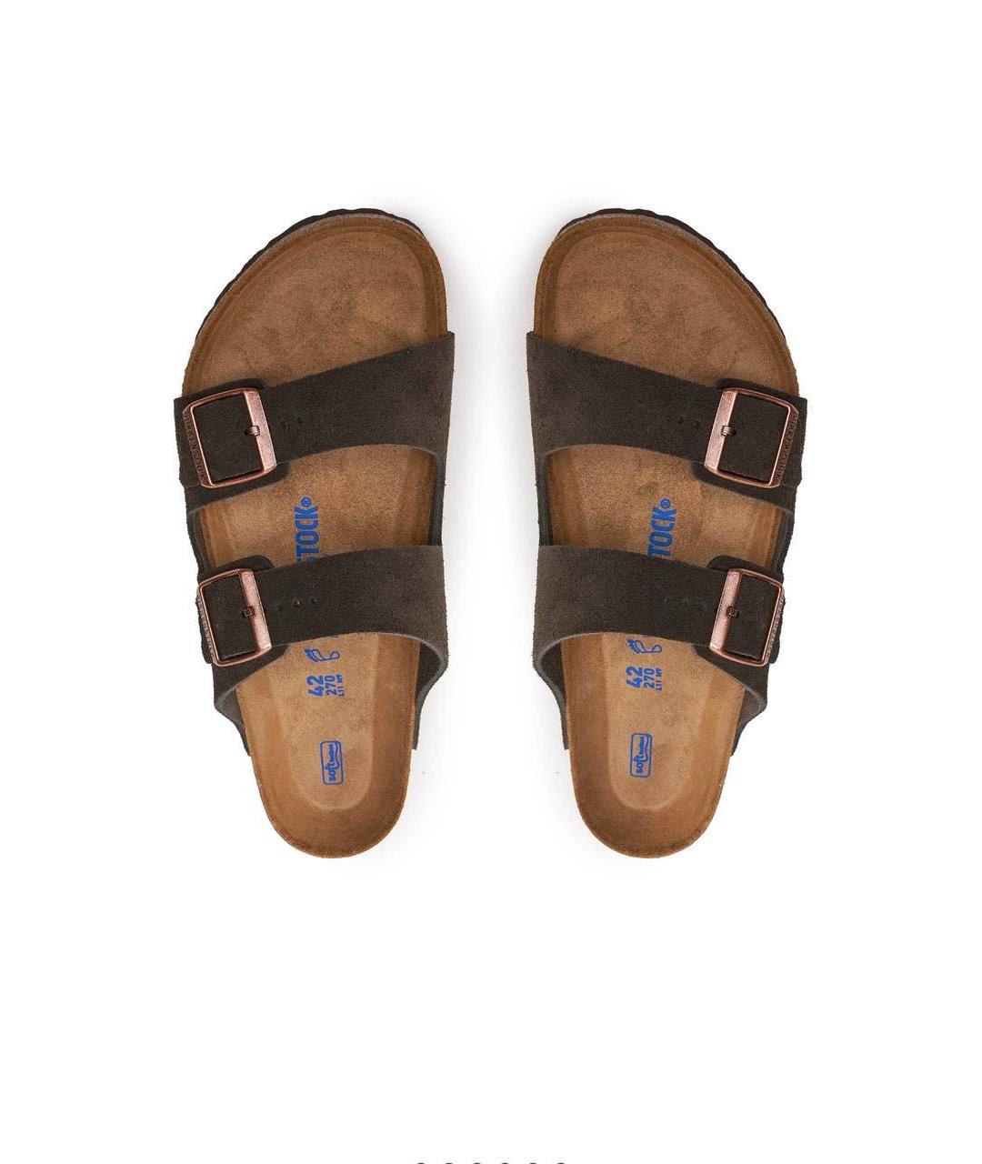 BIRKENSTOCK Коричневые замшевые шлепанцы, фото 2