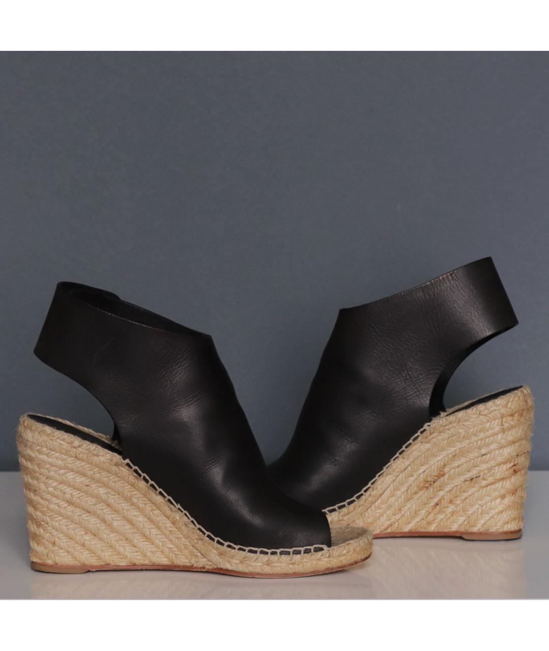 CELINE Черные кожаные босоножки, фото 6