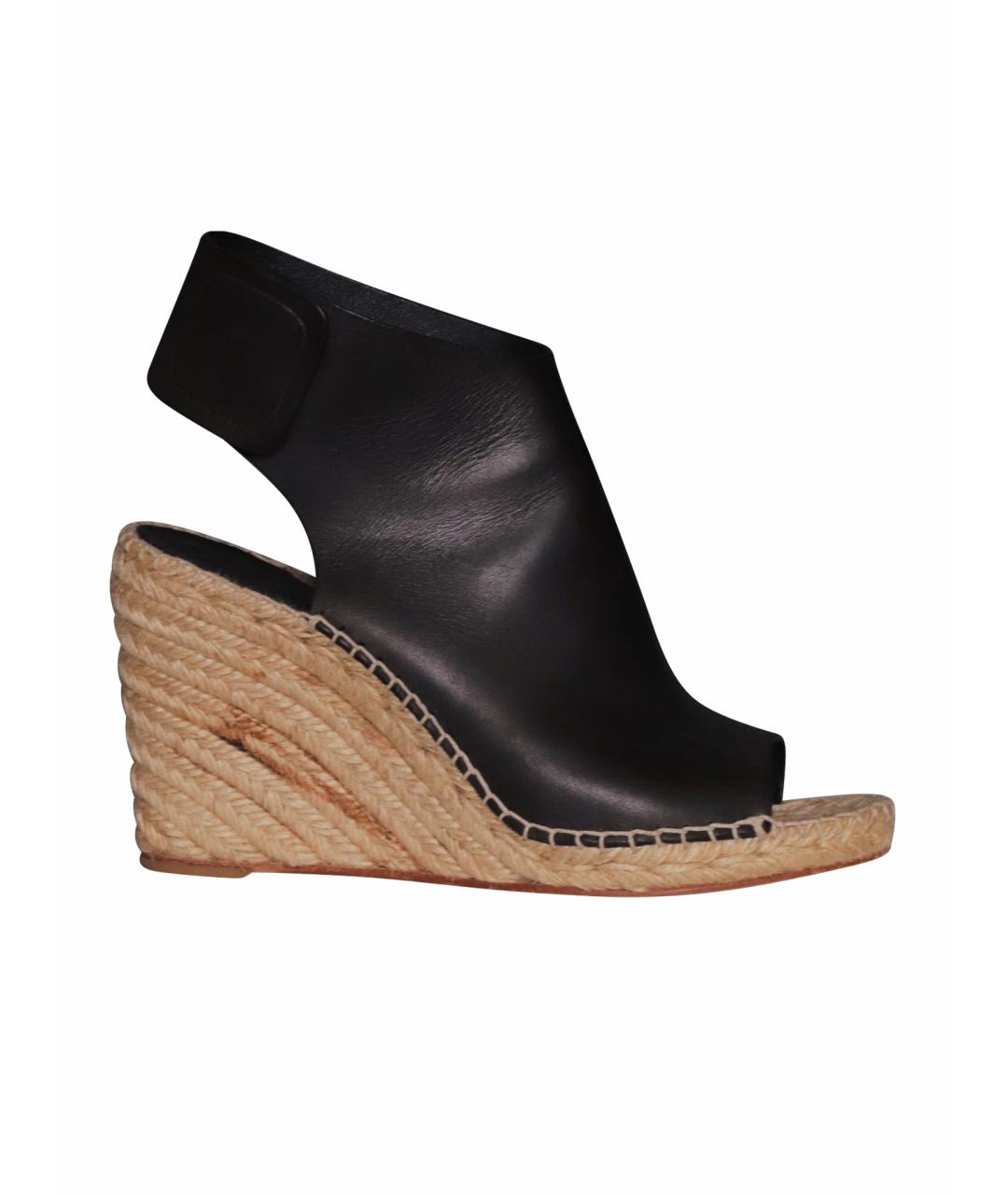 CELINE Черные кожаные босоножки, фото 1