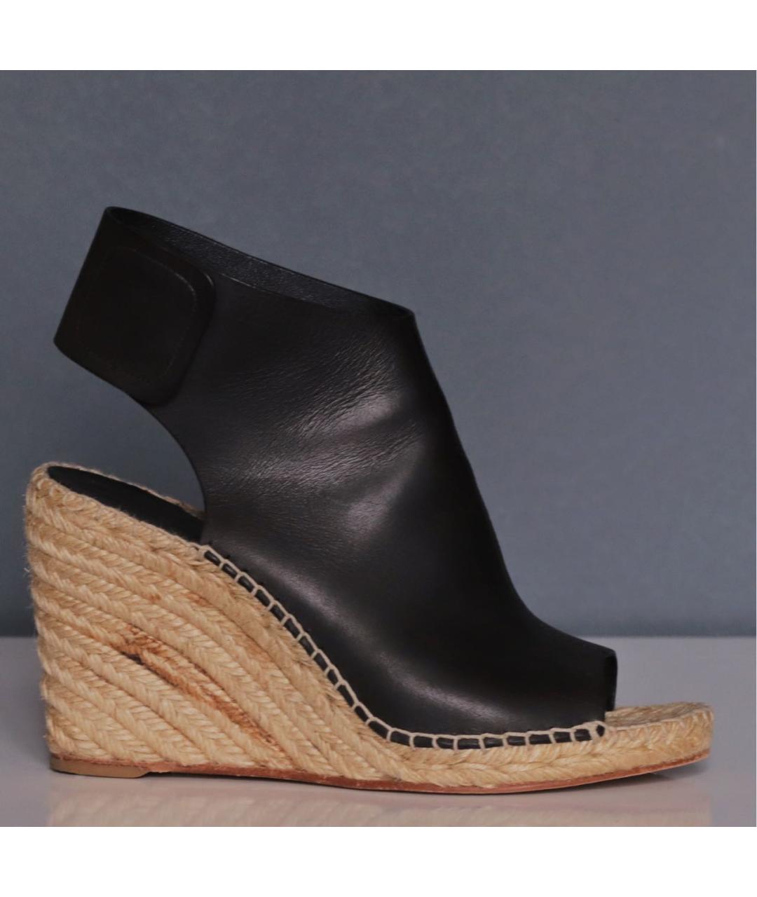 CELINE Черные кожаные босоножки, фото 8